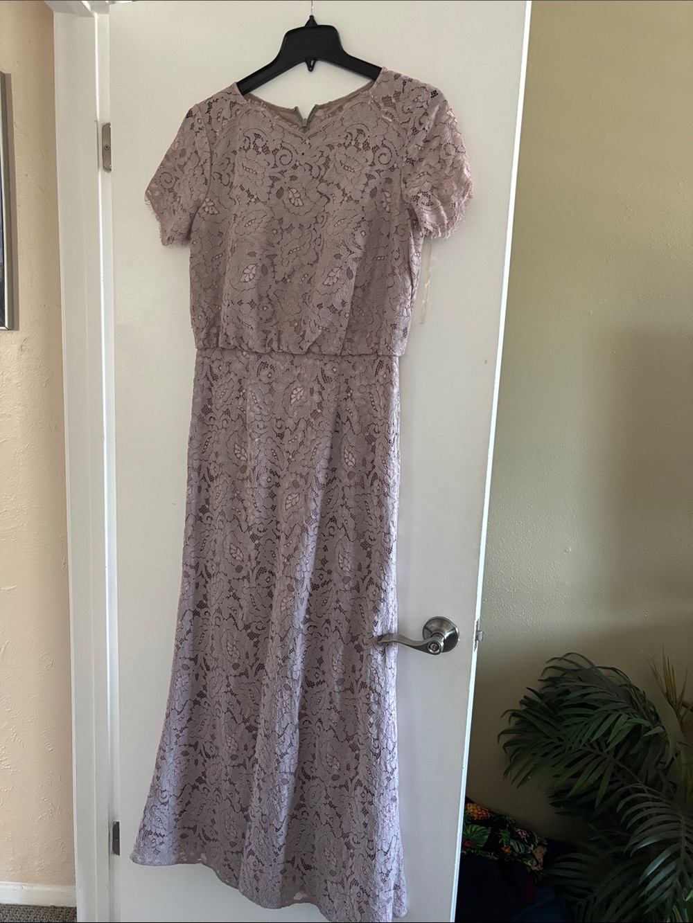 JS Collections Dusty Lilac Lace Maxi Dress